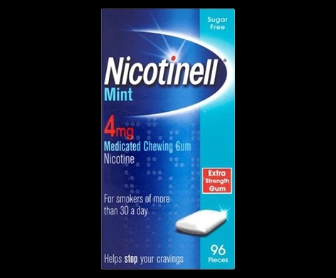 Nicotinell Mint/Fruit 4mg Chewing Gum packaging which is available to order online from NowPatient with next day delivery