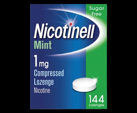 Nicotinell Mint 1mg and 2mg Lozenge packaging which is available to order online from NowPatient with next day delivery