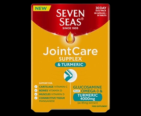 Seven Seas Jointcare Supplex & Turmeric packaging which is available to order online from NowPatient with next day delivery