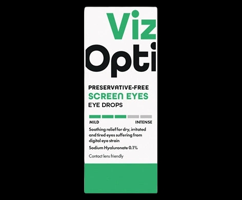 VizOpti Preservative-Free Screen Eyes Eye Drops packaging which is available to order online from NowPatient with next day delivery