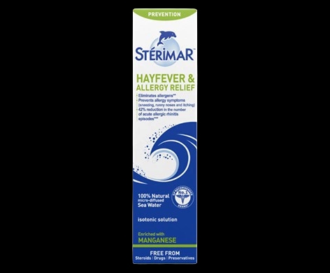 Sterimar Hayfever & Allergy Relief packaging which is available to order online from NowPatient with next day delivery