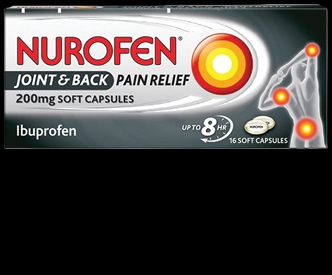 Nurofen Pain Relief 200mg Soft Capsules packaging which is available to order online from NowPatient with next day delivery