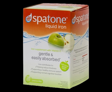 Spatone Liquid Iron with Vitamin C packaging which is available to order online from NowPatient with next day delivery