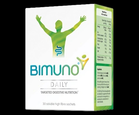 Bimuno Daily packaging which is available to order online from NowPatient with next day delivery