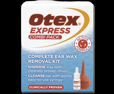 Otex Express Combi Pack packaging which is available to order online from NowPatient with next day delivery