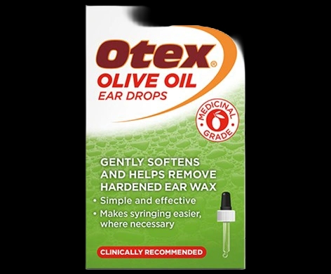 Otex Olive Oil Ear Drops packaging which is available to order online from NowPatient with next day delivery