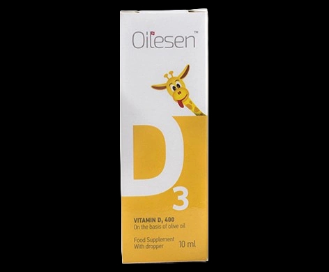 Oilesen Vitamin D3 400IU Drops packaging which is available to order online from NowPatient with next day delivery