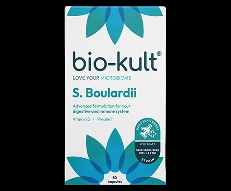 Bio-Kult S. Boulardii packaging which is available to order online from NowPatient with next day delivery