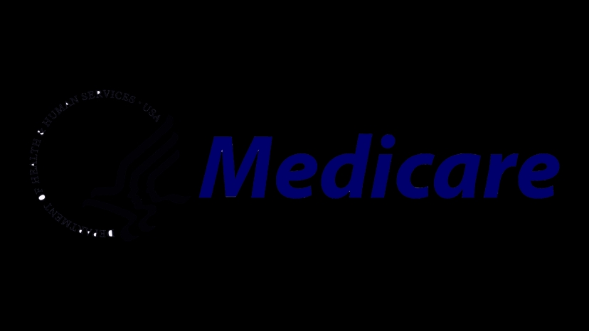 Medicare Part D logo on a black background.