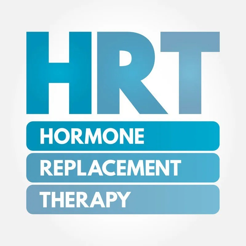 Men's HRT logo for hormone replacement therapy.