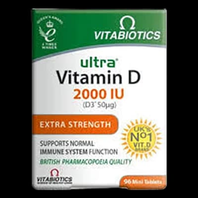 Ultra Vitamin D 2000 IU packaging which is available to order online from NowPatient with next day delivery