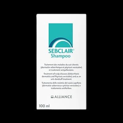 Sebclair Shampoo packaging which is available to order online from NowPatient with next day delivery