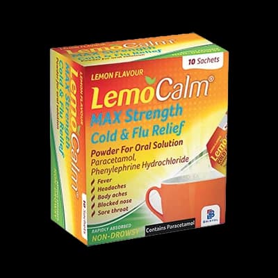 LemoCalm Max Strength Cold and Flu Relief Powder For Oral Solution