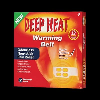 Deep Heat Warming Belt packaging which is available to order online from NowPatient with next day delivery