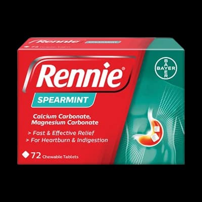 Rennie Spearmint packaging which is available to order online from NowPatient with next day delivery