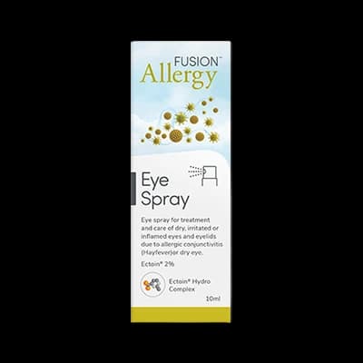 Fusion Allergy Eye Spray packaging which is available to order online from NowPatient with next day delivery