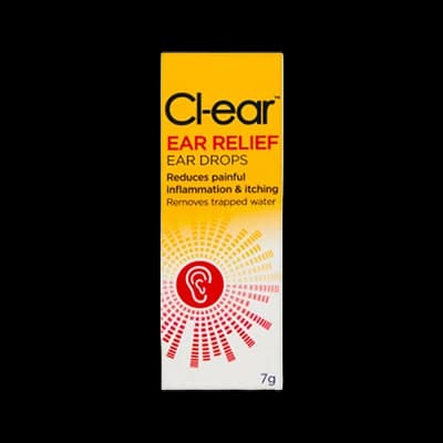 Cl-ear Ear Relief Ear Drops packaging which is available to order online from NowPatient with next day delivery
