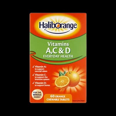 Haliborange Vitamins A, C & D Orange Chewable Tablets