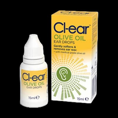 Cl-ear Olive Oil Drops packaging which is available to order online from NowPatient with next day delivery