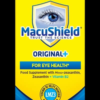 MacuShield Original+ packaging which is available to order online from NowPatient with next day delivery