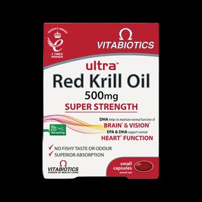 Ultra Red Krill Oil packaging which is available to order online from NowPatient with next day delivery