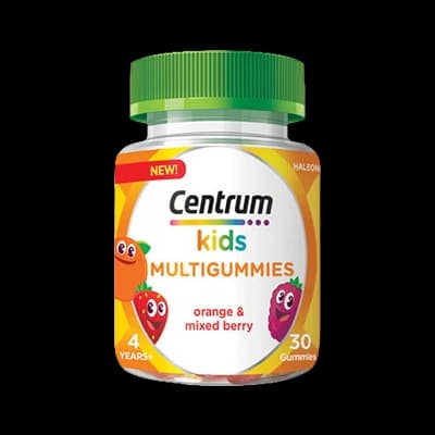 Centrum Kids Multigummies Orange & Mixed Berry packaging which is available to order online from NowPatient with next day delivery