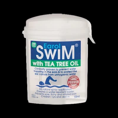 Earol Swim Olive Oil Spray with Tea Tree Oil packaging which is available to order online from NowPatient with next day delivery