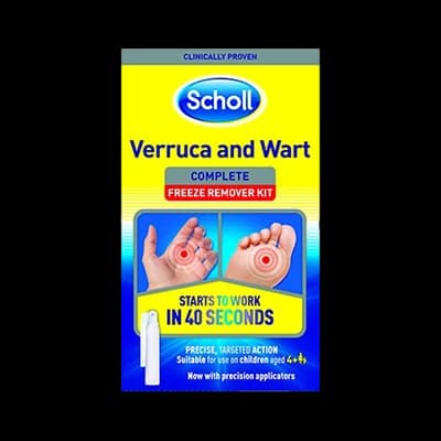 Scholl Verruca & Wart Freeze Spray packaging which is available to order online from NowPatient with next day delivery