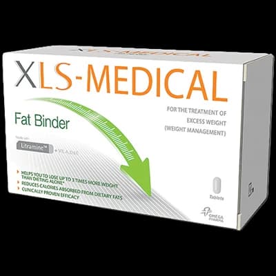 XLS-Medical Fat Binder packaging which is available to order online from NowPatient with next day delivery