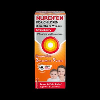Nurofen for Children 3 Months to 9 Years packaging which is available to order online from NowPatient with next day delivery