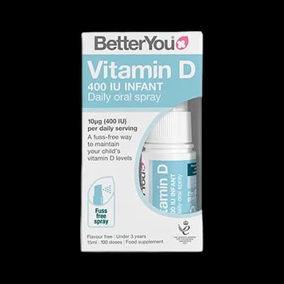 Vitamin D 400 IU Infant Daily Oral Spray packaging which is available to order online from NowPatient with next day delivery