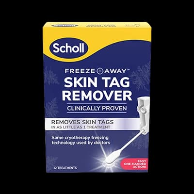 Scholl Freeze Away Skin Tag remover packaging which is available to order online from NowPatient with next day delivery