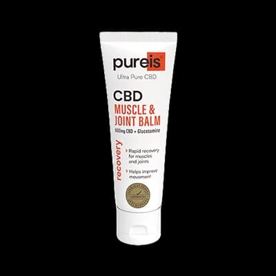 Pureis Ultra Pure CBD Muscle & Joint Balm 600mg CBD + Glucosamine packaging which is available to order online from NowPatient with next day delivery