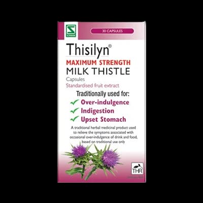 Thisilyn Maximum Strength Milk Thistle Capsules packaging which is available to order online from NowPatient with next day delivery