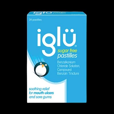 Iglu Sugar Free Pastilles packaging which is available to order online from NowPatient with next day delivery
