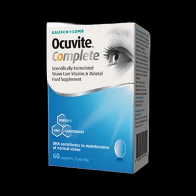 Ocuvite Complete Capsules packaging which is available to order online from NowPatient with next day delivery