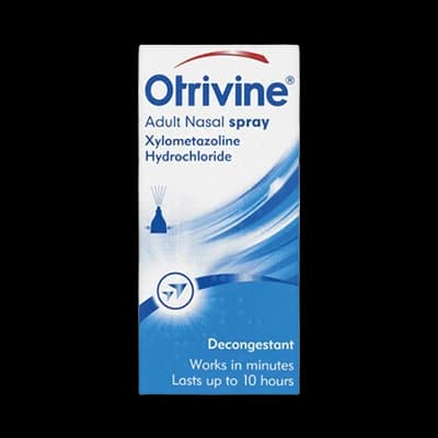 Otrivine Adult Nasal Spray packaging which is available to order online from NowPatient with next day delivery