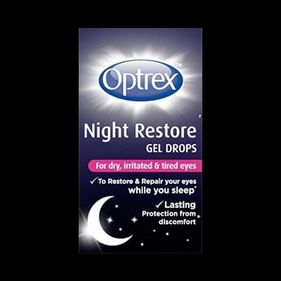Optrex Night Restore Gel Drops packaging which is available to order online from NowPatient with next day delivery