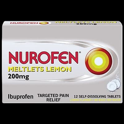 Nurofen Meltlets Lemon packaging which is available to order online from NowPatient with next day delivery