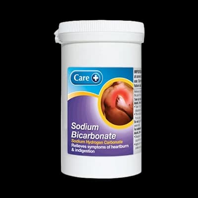 Care Sodium Bicarbonate packaging which is available to order online from NowPatient with next day delivery