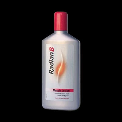 Radian B Muscle Lotion packaging which is available to order online from NowPatient with next day delivery