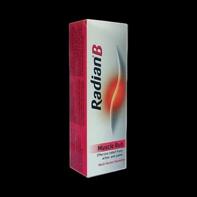 Radian B Muscle Rub packaging which is available to order online from NowPatient with next day delivery