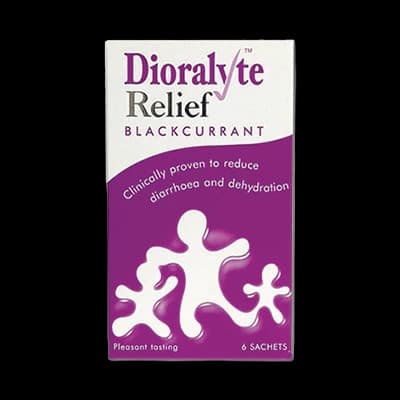 Dioralyte Relief Blackcurrant packaging which is available to order online from NowPatient with next day delivery