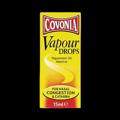 Covonia Vapour Drops packaging which is available to order online from NowPatient with next day delivery