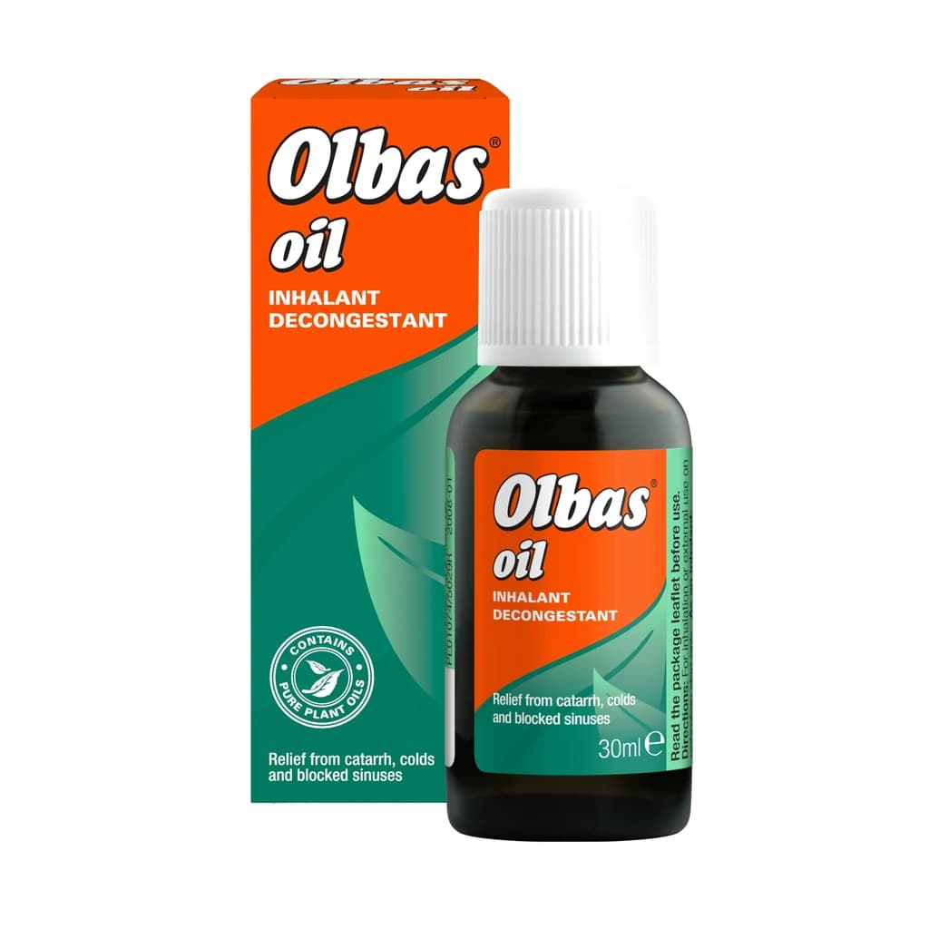 Olbas Oil packaging which is available to order online from NowPatient with next day delivery