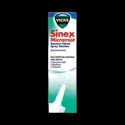 Vicks Sinex Micromist packaging which is available to order online from NowPatient with next day delivery