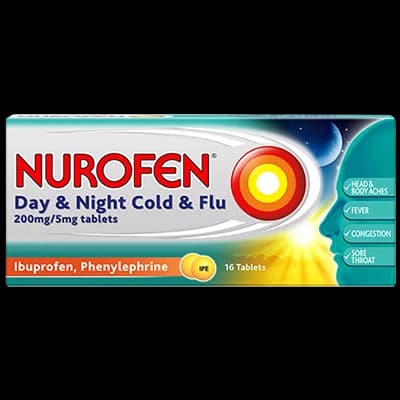 Nurofen Day & Night Cold & Flu 200mg/5mg Tablets