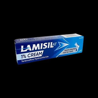 Lamisil AT 1% Cream packaging which is available to order online from NowPatient with next day delivery