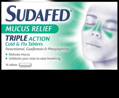 Sudafed Mucus Relief Triple Action Cold & Flu Tablets