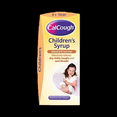 CalCough Children’s Syrup packaging which is available to order online from NowPatient with next day delivery